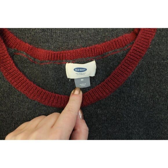 Gray and Red Colorblock Sweater Dress M - Picture 7 of 8